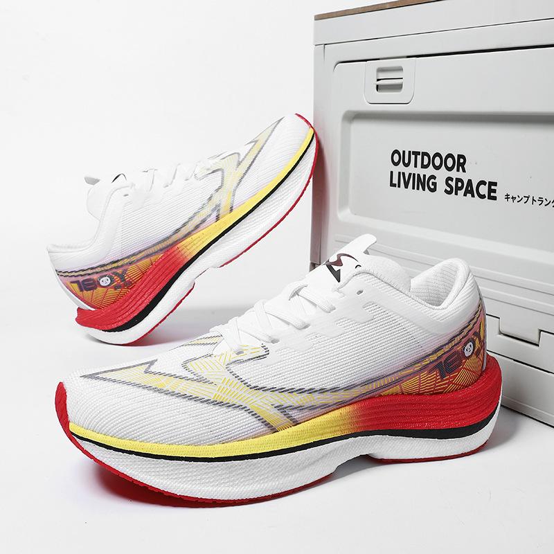 

2025 new running shoes professional men s breathable mesh ultra-light shock-absorbing luminous sports shoes couple racing shoes 36