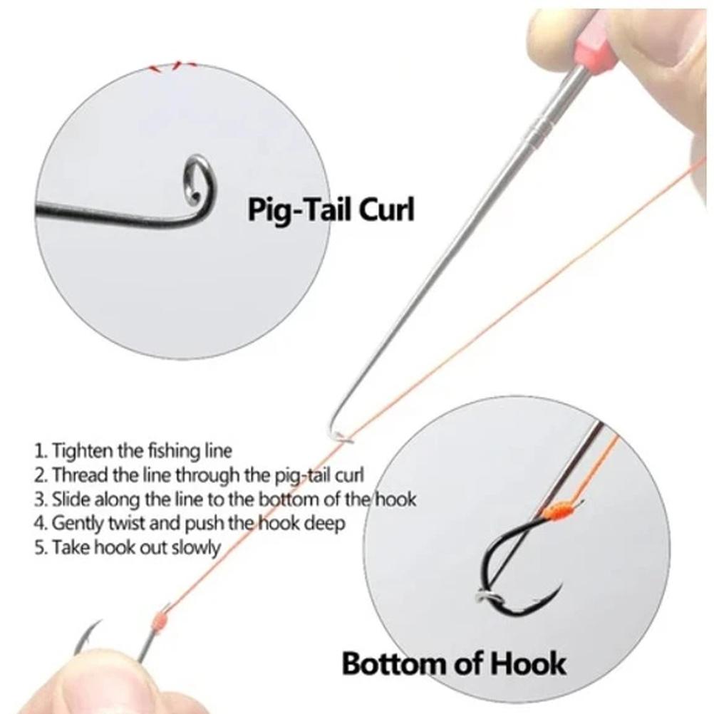 2Pcs Stainless Steel Fish Hook Extractor Remover Disgorgers with Handlebar for Fish