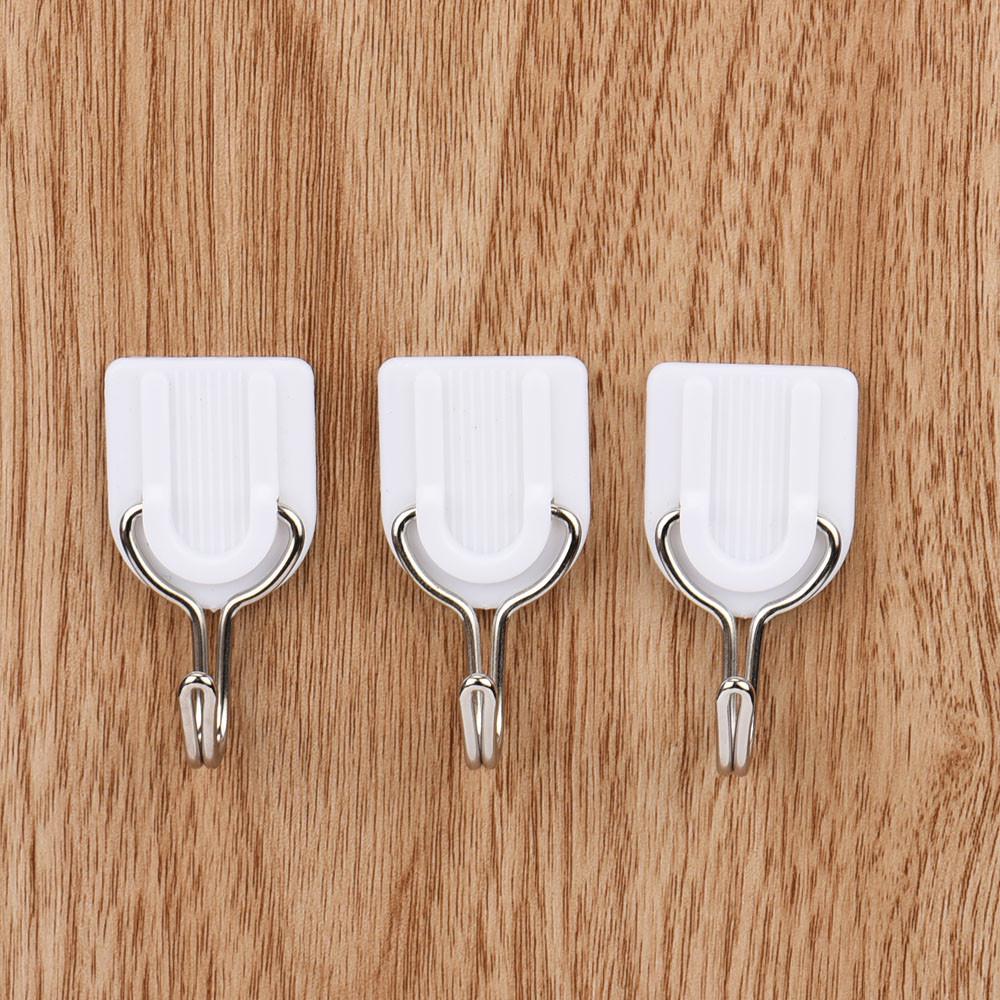 6PCS Strong Adhesive Hook Wall Door Sticky Hanger Holder Kitchen Bathroom White