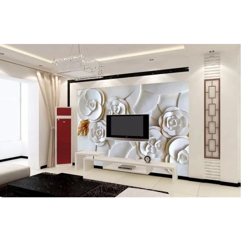 White Rose 3d Wallpaper Rose Photo Relief Wallpaper Modern Minimalist Living Room Bedroom Background Wall Murals