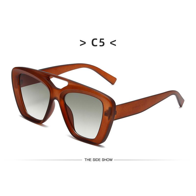 Trend In Big Square Frame Glasses for Women Double Bridge Sunglasses Men Ultraviolet Uv400 Yellow Vintage Style Fishing Outdoor