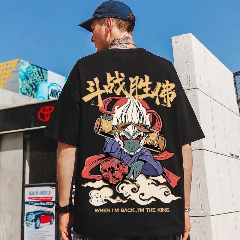 Summer New Casual Loose T-shirt Short Sleeve Men's Loose Fashion Printed T-shirt Men Women Hip Hop Cotton Short Sleeve