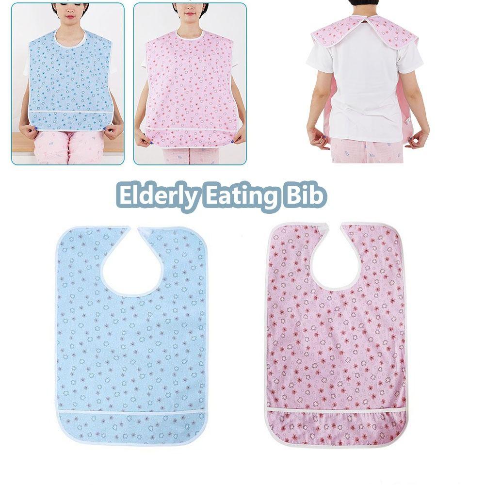 Multi-purpose Waterproof Elderly Eating Bib Absorbent Washable Saliva Towel Large Size Anti Dirty Rice Pocket Bib Elderly Care