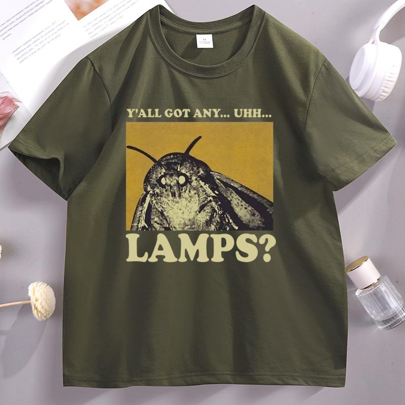Yall Got Any Uhh Lamps Tshirt Funny Meme T Shirt Casual Short Sleeve Round Neck Tshirt Streetwear Unisex Clothing Male Clothes