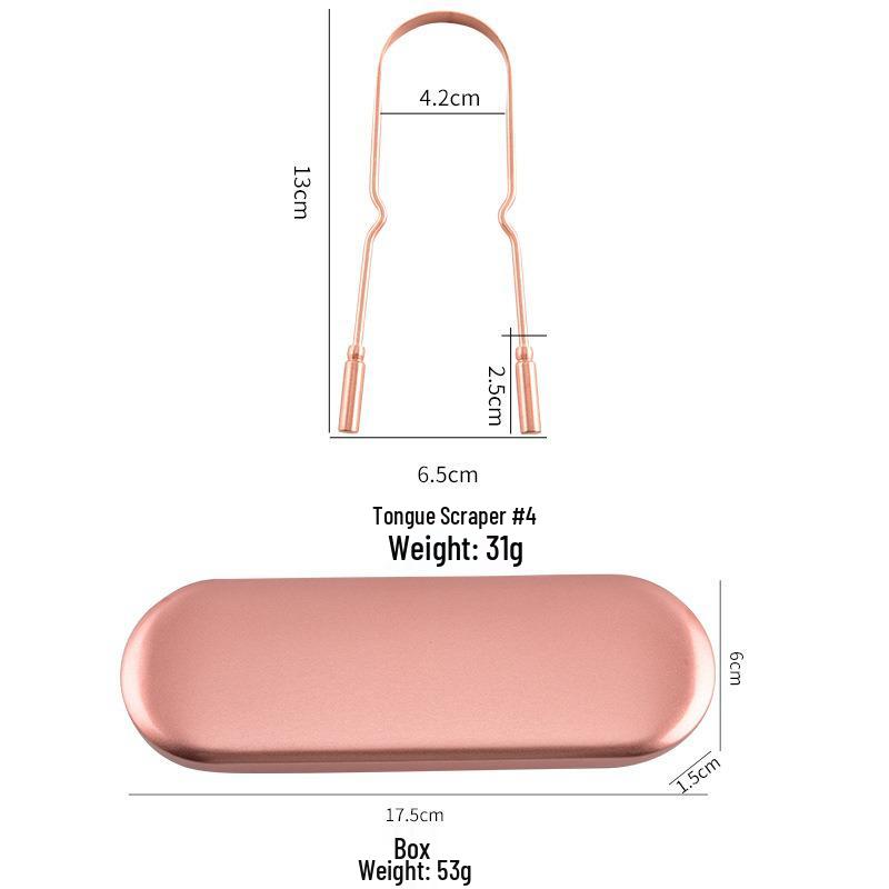 Pure Copper Tongue Scraper and Cleaner – Portable Tongue Brush Tool for Effective Oral Hygiene