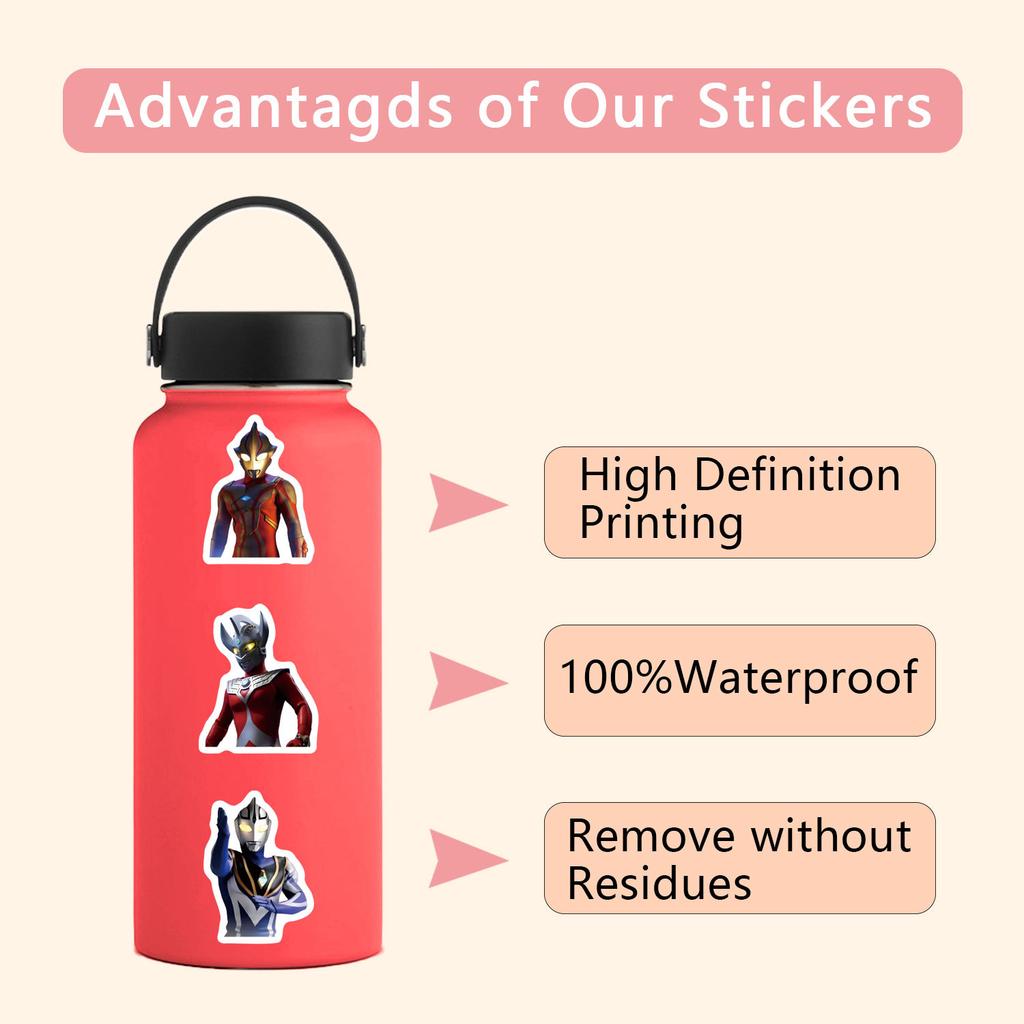 100 Q-version Ultraman Stickers High-Precision Laptop Mobile Ticket Personal Decorative Stickers