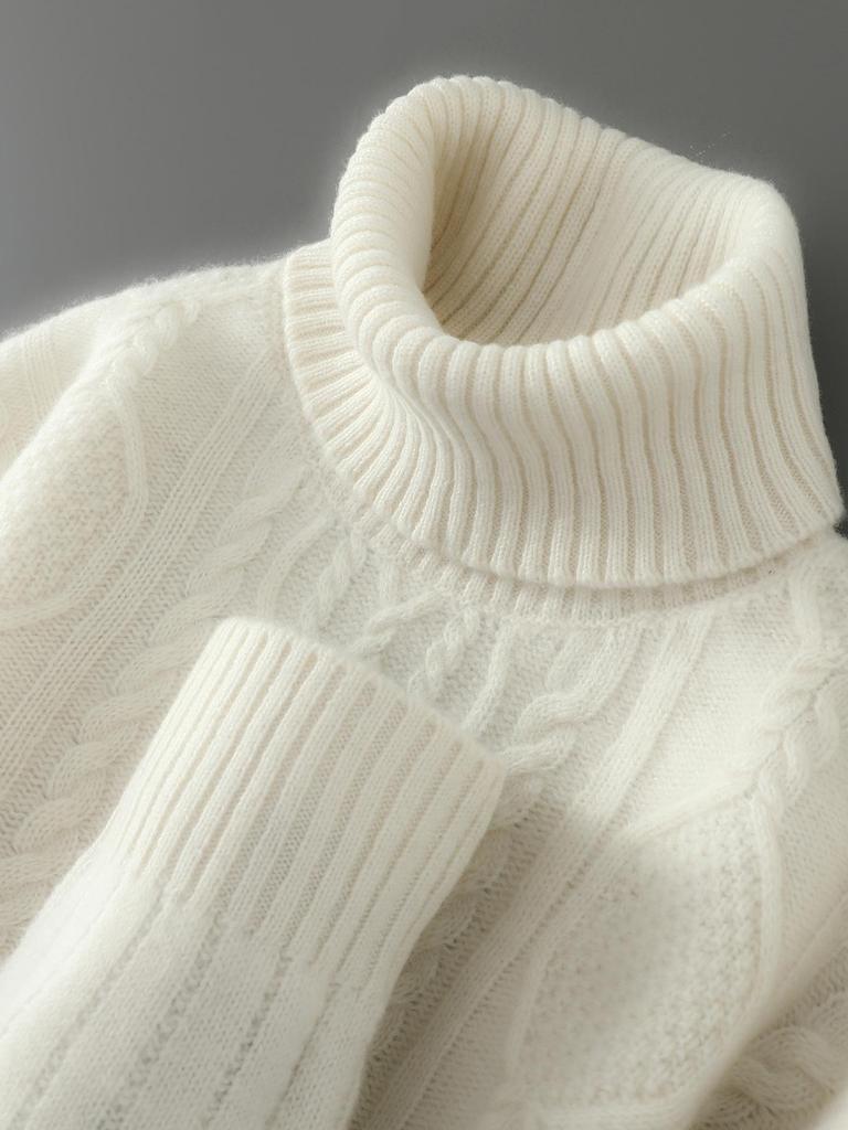 Men's 100% Pure Wool High Neck Jacquard Sweater - Autumn/Winter 2025 Collection