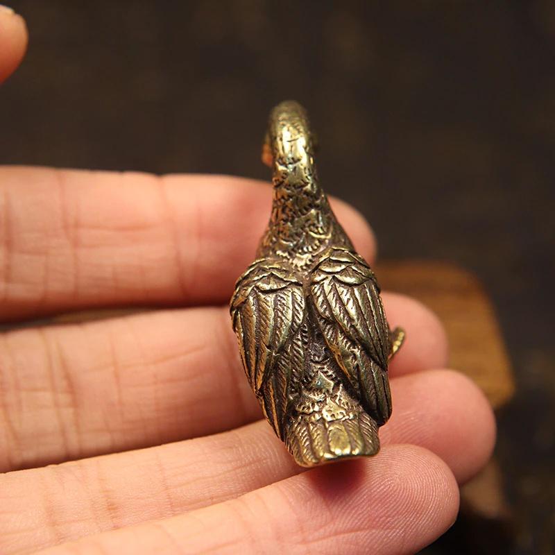 Antique Copper Small Duck Figurines Ornaments Handmade Brass Animal Crafts Tea Table Pet Home Decor Accessories Desk Decorations