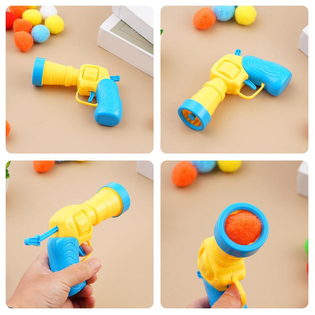 Katzen Spielzeug Ball Werfer Plüsch Pompon Kanone Interaktives Haustier Spielzeug Hohe Sprungkraft Bälle Kausicher Reizangel für Indoor Heimspiel Werkzeug