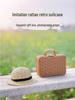 Vintage Rattan Woven Cosmetic & Souvenir Storage Basket Handbag