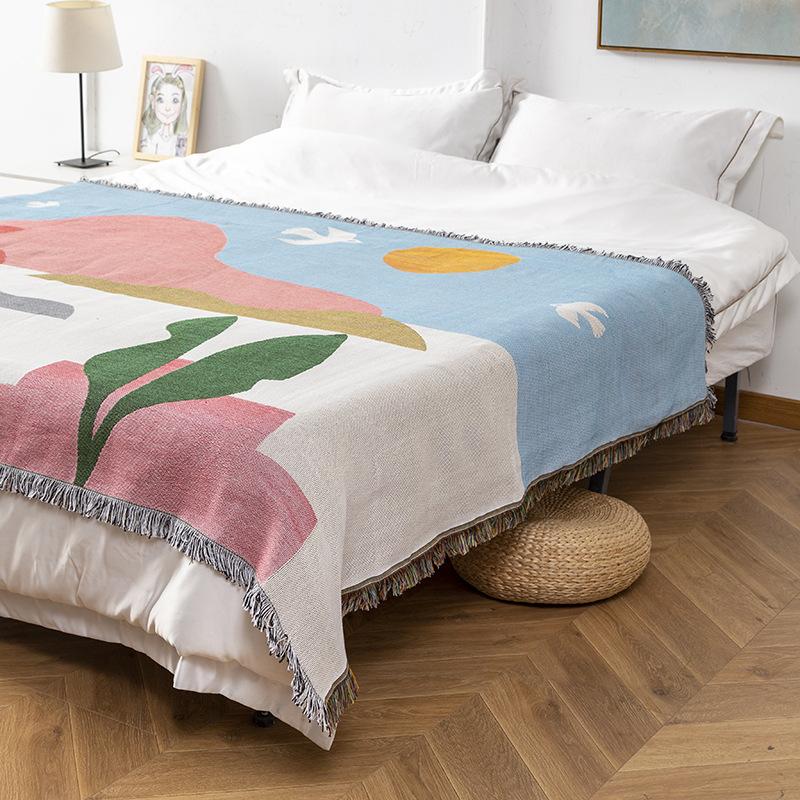 

Textile City Nordic Style Sofa Cover Abstract Rebirth Theme Design Fresh Modern Aesthetic Perfect for Scandinavian Home Decor 130x160cm