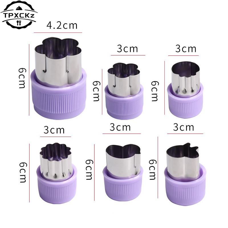 1pc Vegetables Cutter Star Heart Shape Plastic Handle Portable Cook Tools Stainless Steel Fruit Cutting Die Kitchen Gadgets