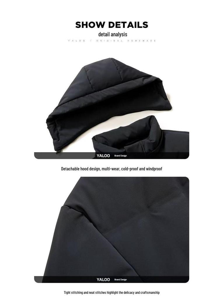 Men's 2025 Winter Thick Duck Down Hooded Jacket for Cold Protection