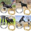 Bequemes 19mm Goldfarbenes Edelstahl Hundekettenhalsband Mit Stilvollem Karomuster