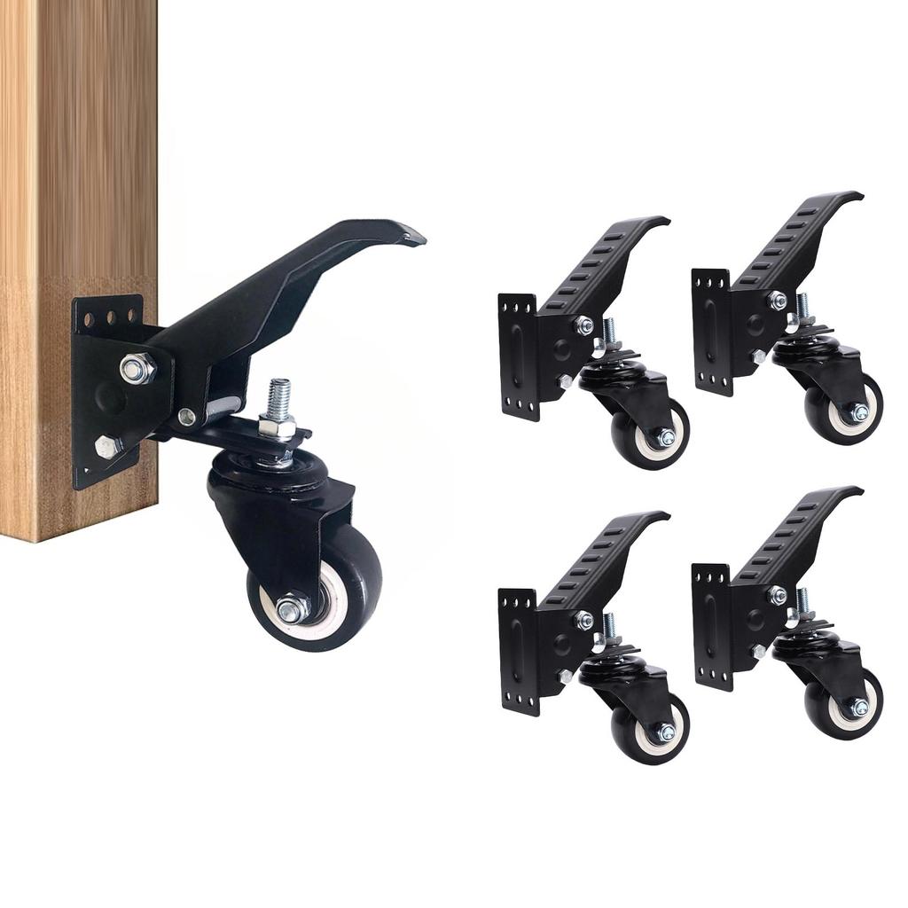 Workbench Casters Kit 900 Lbs Capacity Retractable Casters with Lifting Lowering Function for Bench Table Cabinet