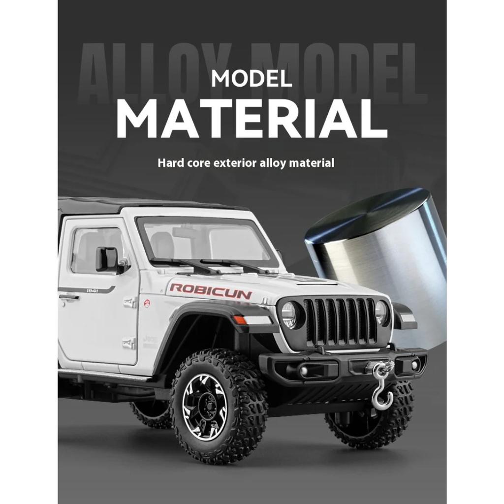 1/24 Jeep Dual-form Alloy Model, Cool Sound and Light, Four-wheel Shock Absorption, Exquisite Desktop Ornaments