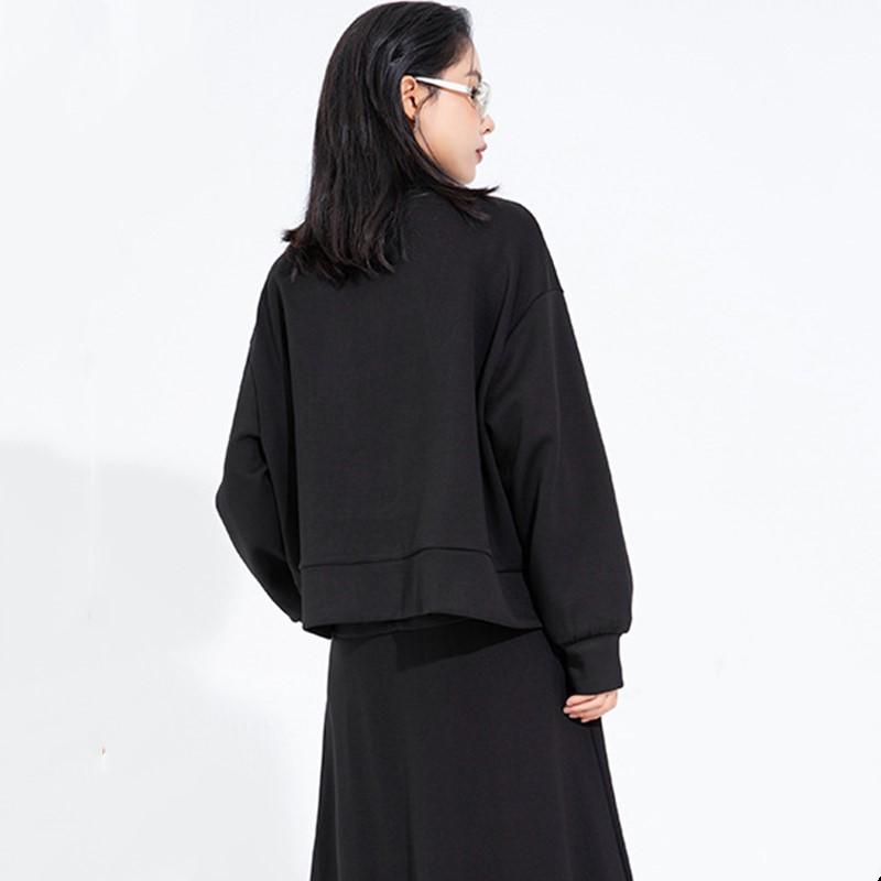 long sleeve Plus size Black Cotton jaket causal loose spring autumn winter women Jacket Coat