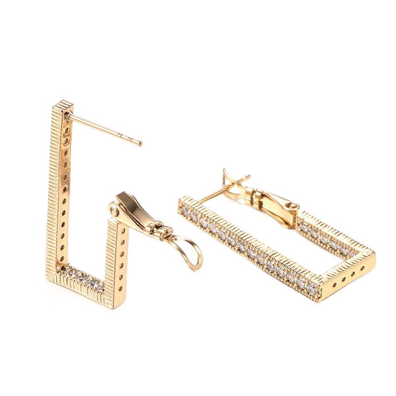 Fashion Geometric Zircon Earrings Women's Jewelry