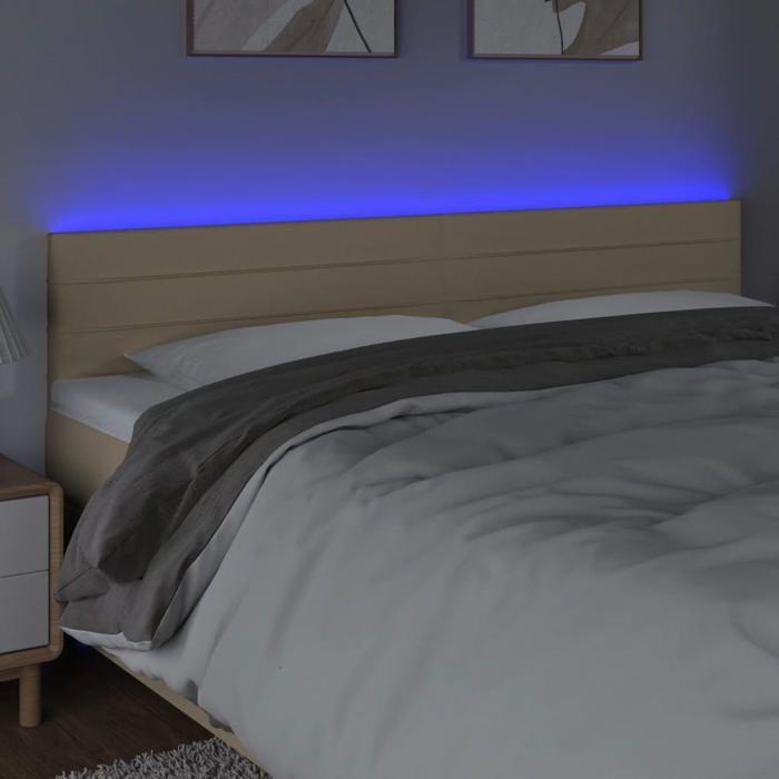 VidaXL Tête de Lit à LED Meuble de Chambre à Coucher Accessoire de Lit Double Tête de Cadre de Lit Intérieur Crème 3121763