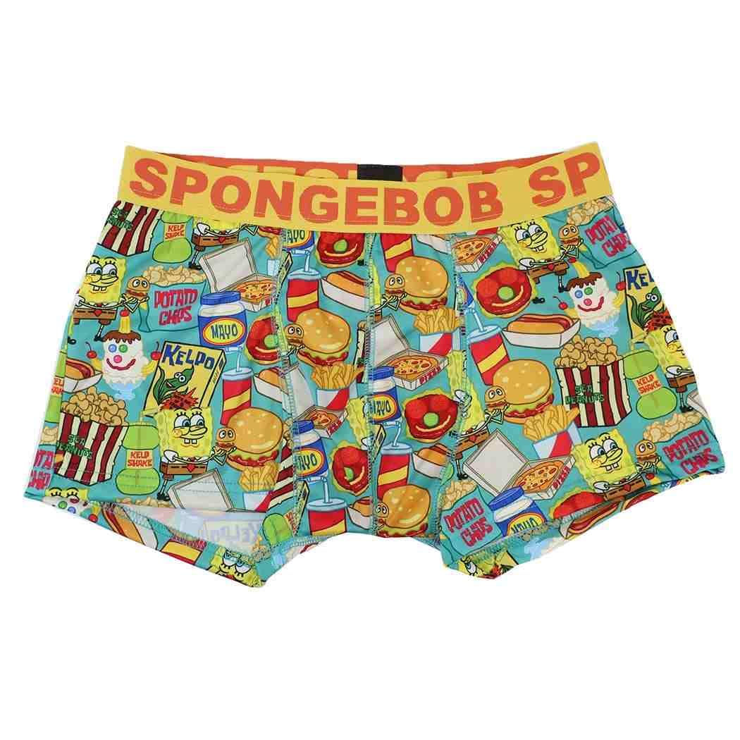 Small Planet Spongebob Squarepants Food Print Boxer Briefs Men s (Size M)