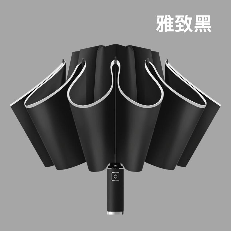10-Bone Automatic Reverse Umbrella with Reflective Strip & Luminous Design Classic Business Advertising Gift Sunny Umbrella Logo