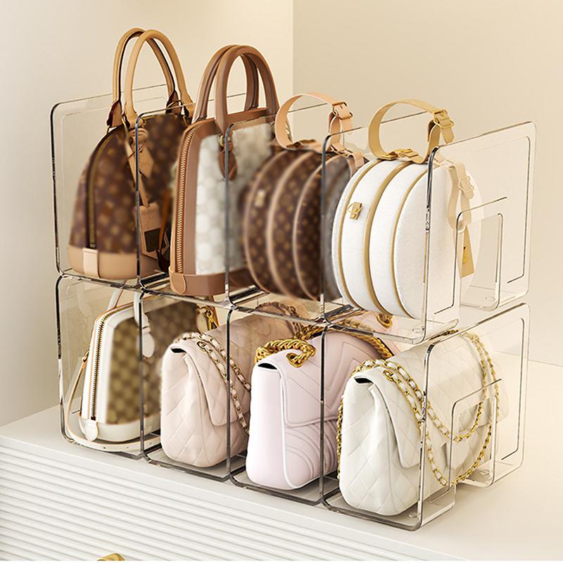 3/4 сетки женские сумки хранения разделитель полка прозрачный пластиковый стеллаж для домашнего гардероба шкаф