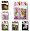 Conjunto de cama com impressão digital 3D, capa de edredom e fronha, cama de casal simples, tamanho grande, capa de edredom de coelho pequeno, decoração de cama