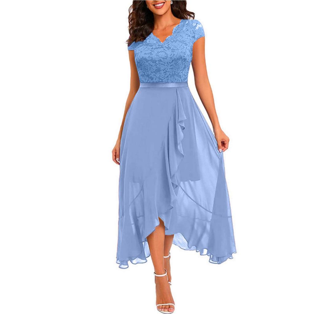 Fashion Ladies Lace Dress Banquet Dress Long Skirt Party Evening Dress Bridesmaid Dress