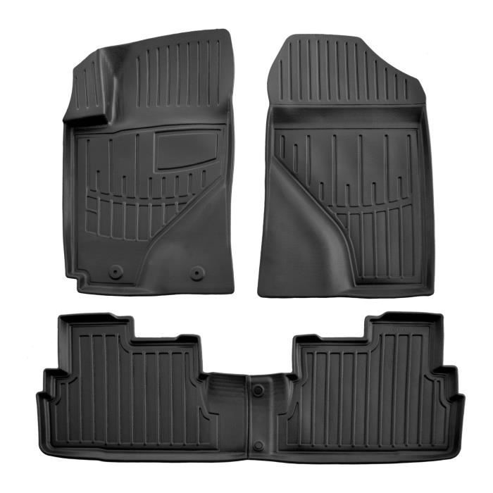 Tapis De Sol 3D - SCOUTT - Toyota Corolla Verso 2004-2009 - Caoutchouc Premium - Noir - Sur Mesure