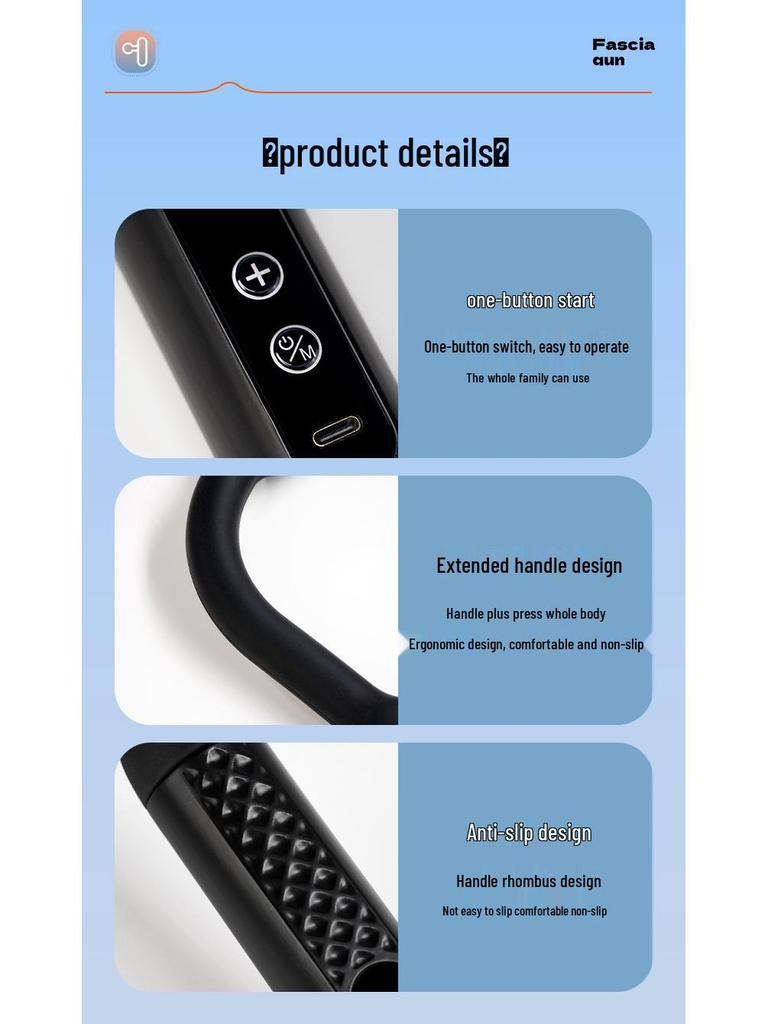 Multifunctional Electric Massage Gun for Neck, Back, Leg, and Muscle Relaxation