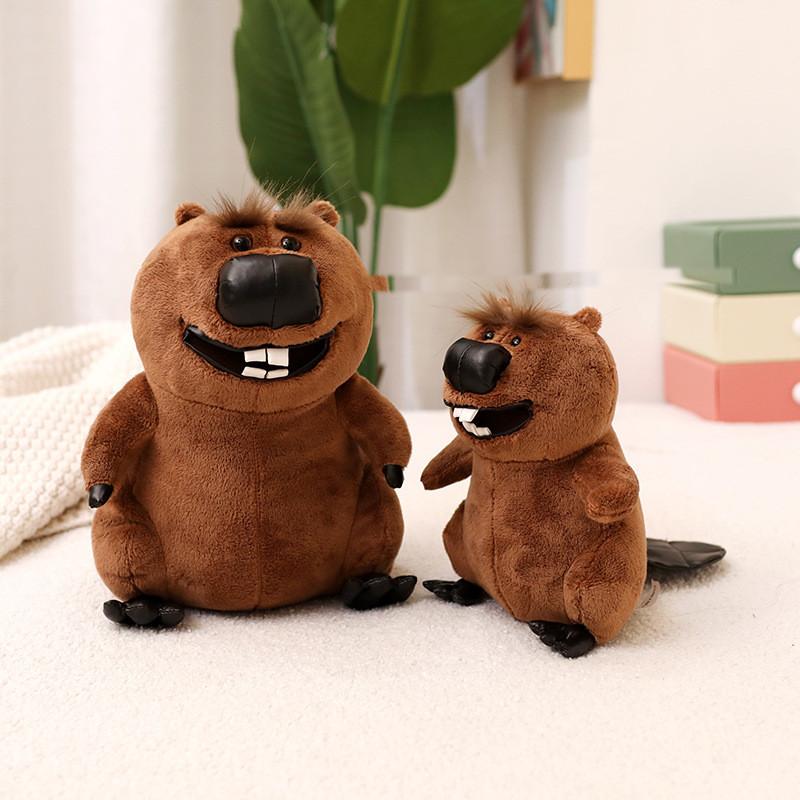 Adorable Beaver Plush Toy Soft Stuffed Animal Doll Cuddle Pillow Gift For Kids