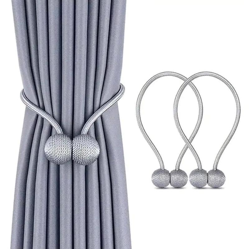 2Pcs Curtain Tiebacks Creative Curtain Buckle Modern Curtains Accessories Free Mounting Magnetic Room Decor Curtain Binding