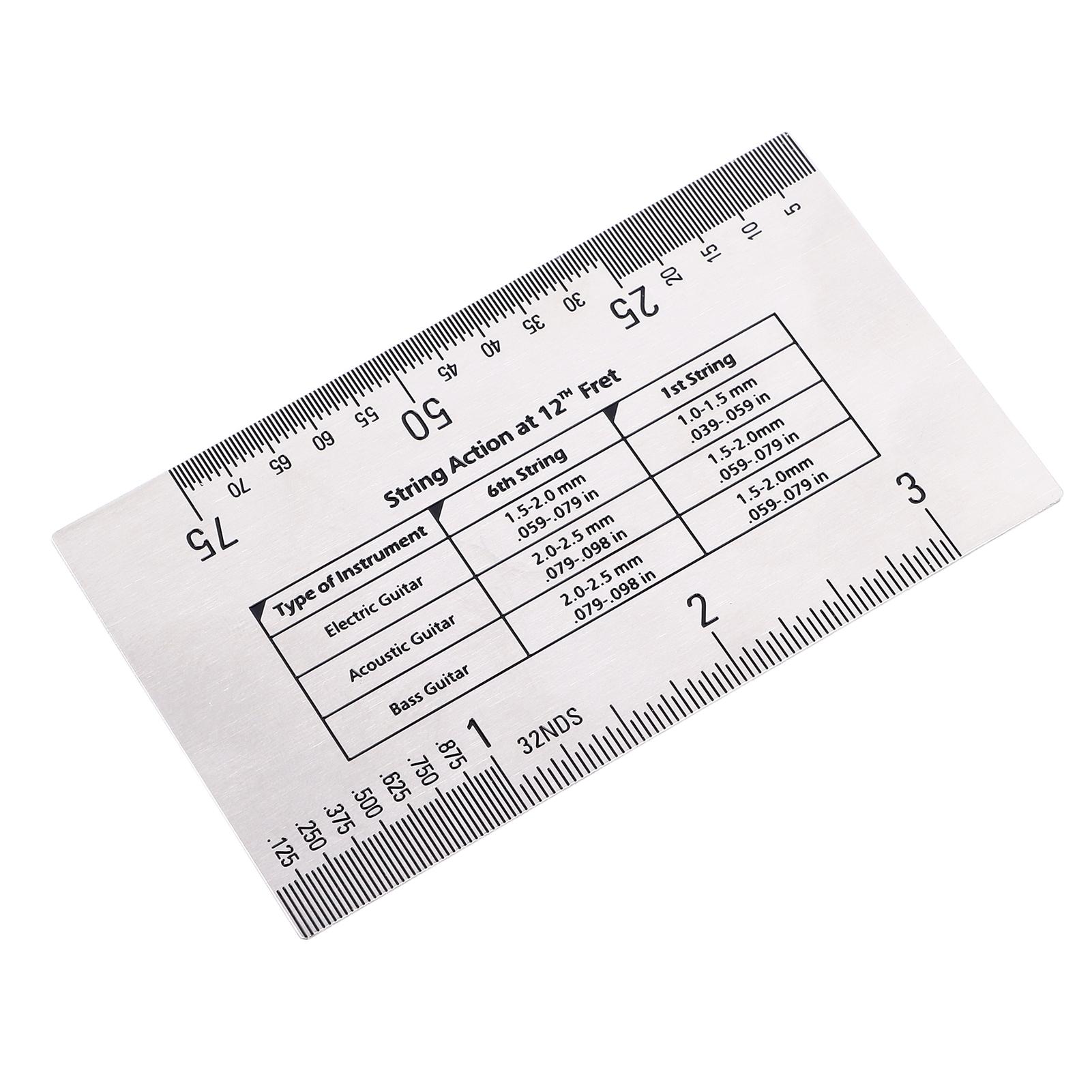 

Линейка для измерения высоты струн Нержавеющая сталь Измеритель высоты Запасной инструмент для ремонта гитары
