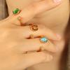 Ins Hot-selling Opal Bud Ring for Women, High-end Open Titanium Steel Jewelry.