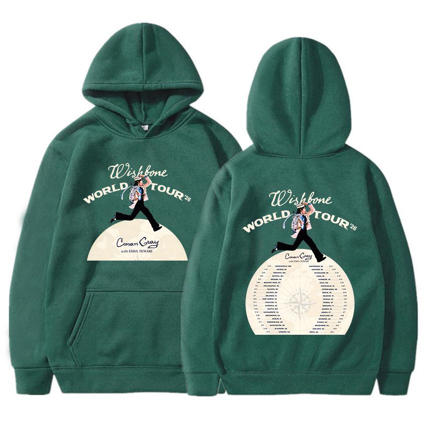 CONAN GRAY Wishbone World Tour 2026 Hoodies Fleece Winter Loose Hooded Sweatshirts Men Women Clothing Graphic Top