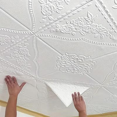 35*35cm Dekorace místnosti 3D stropní nástěnné samolepky Dekorace pozadí Protisrážková tapeta Ložnice Voděodolná Odlepovací a nalepovací