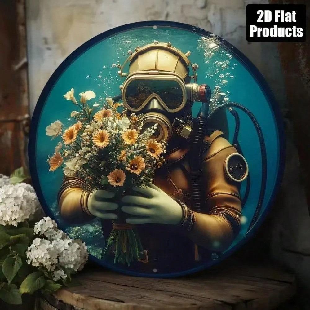 Vintage Round Tin Sign Retro Metal Poster Art Nostalgic Home Office Wall Decor