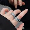 Fashion Personality Texture Stacked Wearing Ring Women'S Trend Cool Hip Hop Index Finger Ring Niche Premium Ring