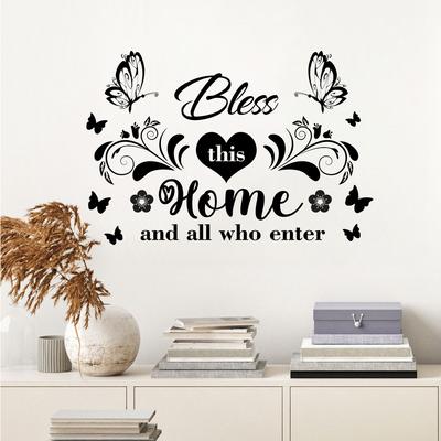 WZ9015 Slogan inglese Farfalla Camera da letto Soggiorno Portico Abbellimento della casa Adesivo da parete Autoadesivo