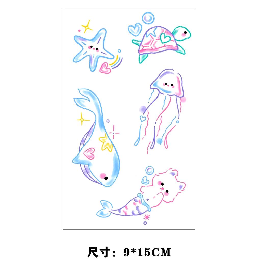 Dopamine Color Butterfly Animal Love Star Fireworks Small Picture Finger Tattoo Sticker
