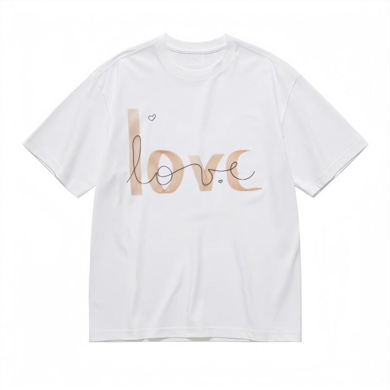 

Women s Breathable Classic T-Shirt Minimalist Love Script and Heart Sketch Tee 4XL