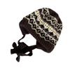 Ethnic Pattern Ear Flap Hat Knitted Beanies for Daily Wear Adult Unisex Acrylic Skull Hat for Outdoor Cycling Walking