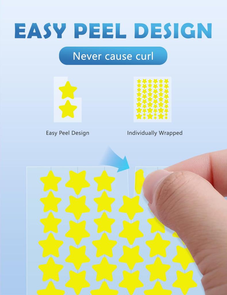 Pimple Patches for 255pcs 5Colors Hydrocolloid Acne Patches Precise Matches Different Cute Star Spot Tea Tree Salicylic Acid Zits Absorbing Face, &