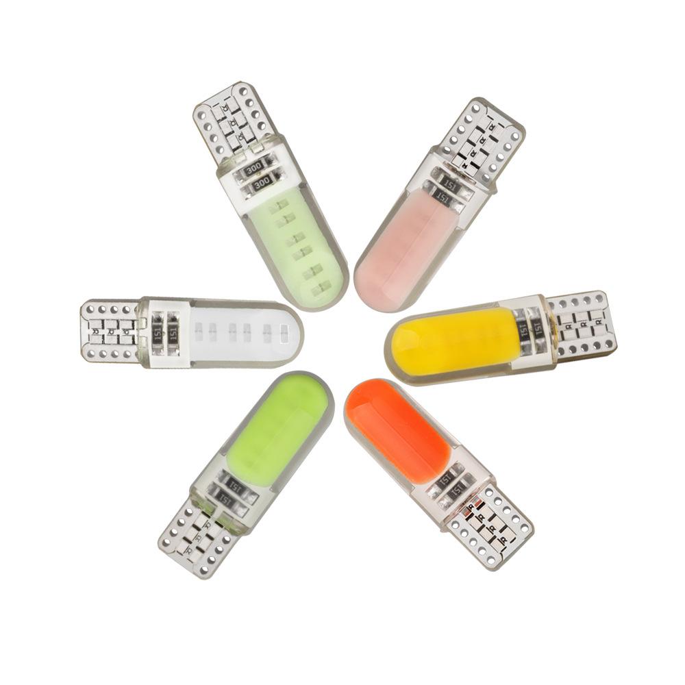 2/10PCS T10 W5W LED Bulbs Car Interior Dome Maps Trunk License Plate Lights 12V COB-12SMD 7500K White Yellow Red Blue