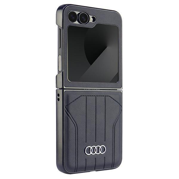 Audi Synthetic Leather Magsafe Z Flip6F741 Czarny/Black Hardcase Au-Tpupcflip6-Q5/D1-Bk