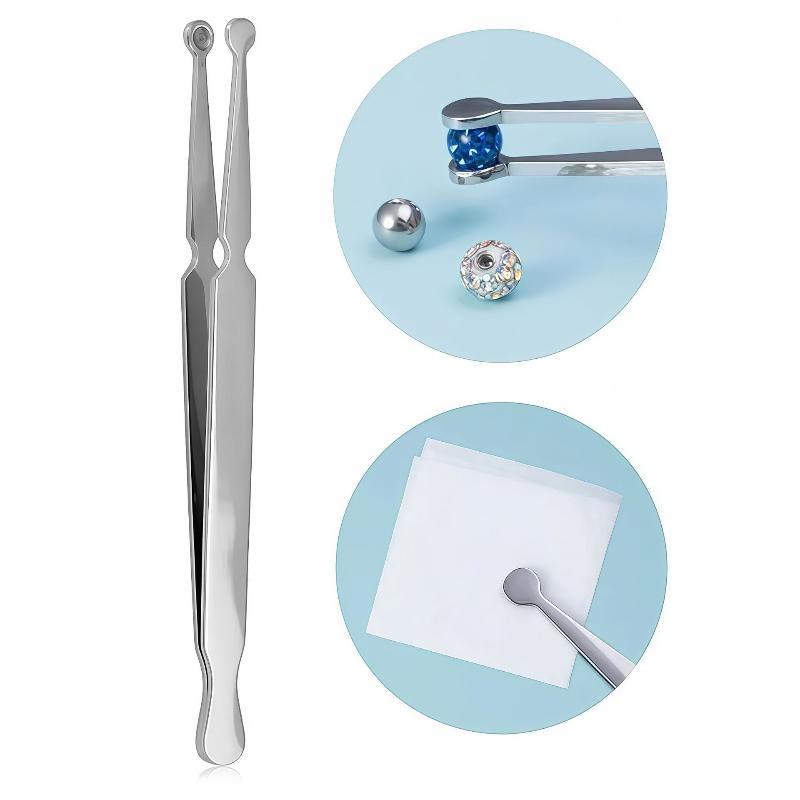 Stainless Steel Piercing Forceps Clamp Tool Lip Nail Earring Puncture Clip Open Close Ear Nose Septum Body Piercing Tool