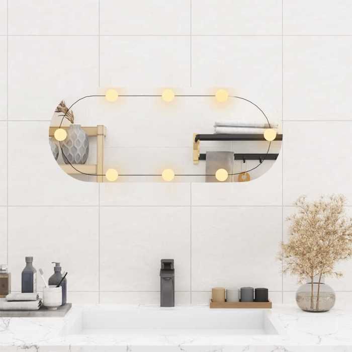 VidaXL Miroir Mural avec Eclairage LED, Miroir de Maquillage, Miroir Cosmétique, Décoration Chambre à Coucher Salon Salle de 3189161