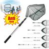 Fishing Landing Net Aluminum Alloy Durable Telescoping Extend to 190cm/130cm/55cm Folding Mesh Safe Fish Catching Releasing