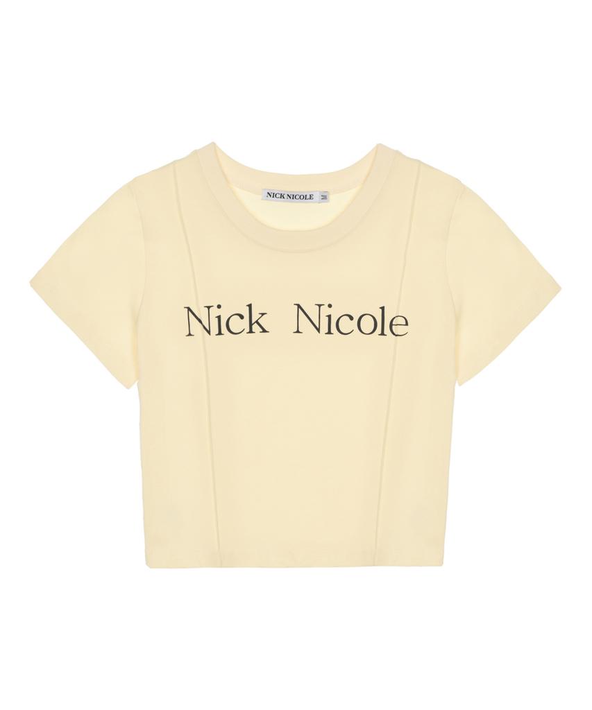 Nigaennikol Nicole Pintuck Crop Tee_Butter