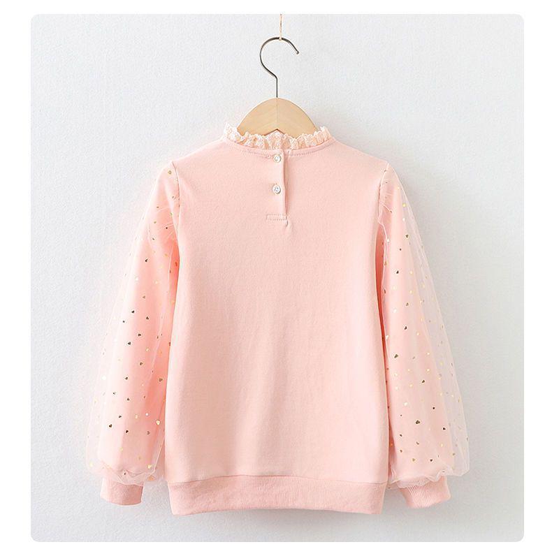 Plus Samt Warm Mesh Schleife Prinzessin Pullover Top für Teenager-Mädchen